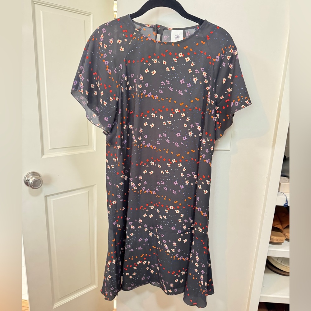 Cabi Muse Dress in Gray Floral